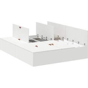 vidaXL Stauraumbett Weiß 150x200 cm