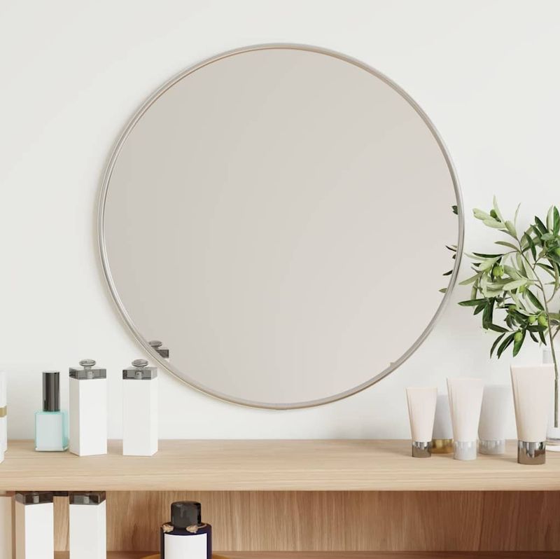 vidaXL Wandspiegel Silbern Ø 40 cm Rund