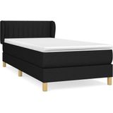 vidaXL Boxspringbett mit Matratze Schwarz 80x200 cm Stoff