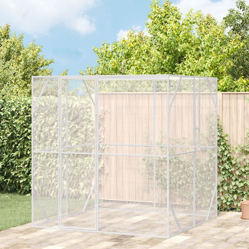 vidaXL Vogelhaus Anthrazit 209x202x214 cm Stahl
