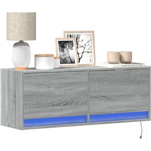 vidaXL TV-Wandschrank mit LED-Beleuchtung Grau Sonoma 100x31x35 cm