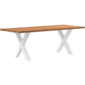 vidaXL Esstisch Hellbraun 220x90x74 cm Massivholz Eiche Rechteckig