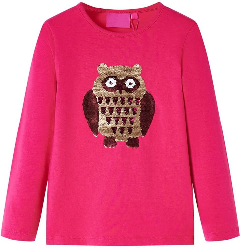 vidaXL Kinder-Langarmshirt Knallrosa 128