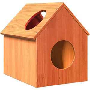 vidaXL Katzenhaus Wachsbraun 41x50x50 cm Massivholz Kiefer