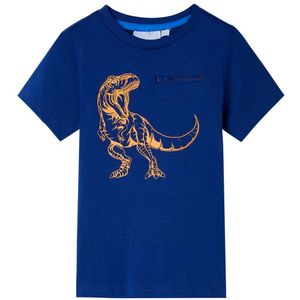 vidaXL Kinder-Kurzarmshirt Dunkelblau 140