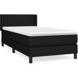 vidaXL Boxspringbett mit Matratze Schwarz 80x200 cm Stoff
