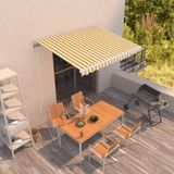 vidaXL Markise Automatisch Einziehbar 350x250 cm Gelb und Weiß