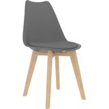 vidaXL Esszimmerstühle 2 Stk. Grau Kunststoff