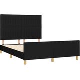 vidaXL Bettgestell ohne Matratze Schwarz 140x200 cm Stoff