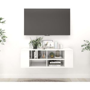vidaXL TV-Wandschrank Hochglanz-Weiß 102x35x35 cm Holzwerkstoff