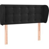 vidaXL Kopfteil mit Ohren Schwarz 83x23x78/88 cm Samt