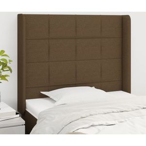 vidaXL Kopfteil mit Ohren Dunkelbraun 93x16x118/128 cm Stoff