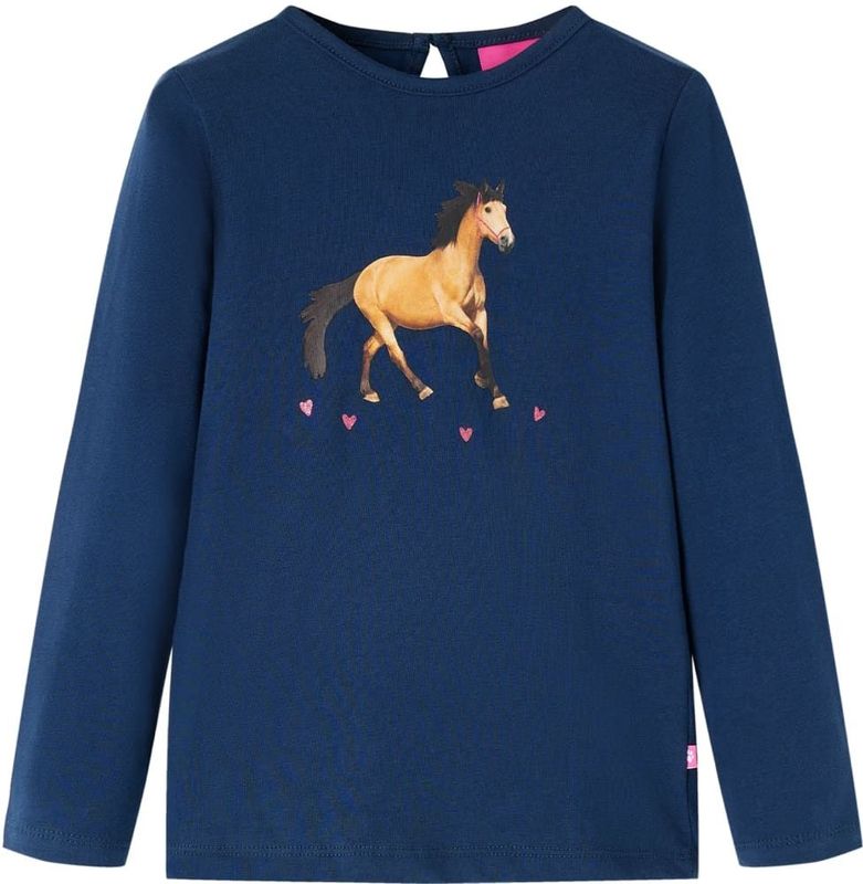 vidaXL Kinder-Langarmshirt Marineblau 116