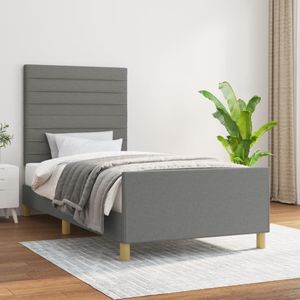 vidaXL Bettgestell ohne Matratze Dunkelgrau 90x190 cm Stoff