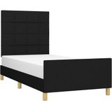 vidaXL Bettgestell ohne Matratze Schwarz 90x200 cm Stoff