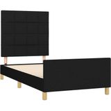 vidaXL Bettgestell ohne Matratze Schwarz 90x200 cm Stoff