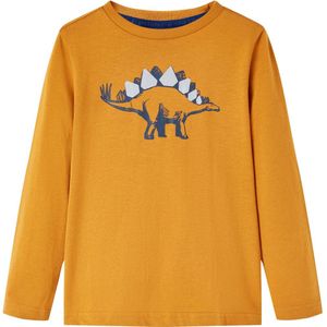 vidaXL Kinder-Langarmshirt Dunkles Ocker 92