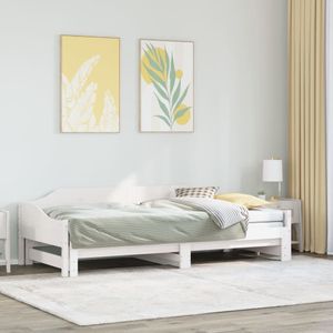 vidaXL Tagesbett Ausziehbar Weiß 90x200 cm Massivholz Kiefer