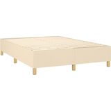 vidaXL Boxspringbett mit Matratze Creme 140x200 cm Stoff