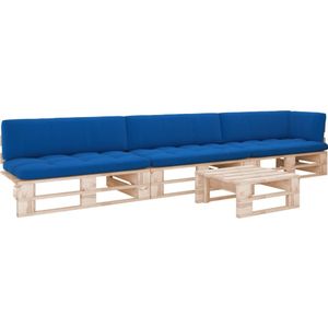 vidaXL 4-tlg. Paletten-Lounge-Set mit Kissen Imprägniertes Kiefernholz