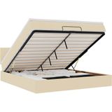 vidaXL Ottomane Bett mit Matratze & LEDs Creme 180x200 cm Stoff