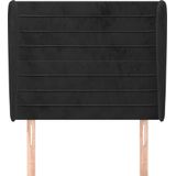 vidaXL Kopfteil mit Ohren Schwarz 83x23x118/128 cm Samt