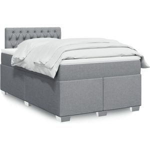 vidaXL Boxspringbett mit Matratze Hellgrau 120x200 cm Stoff
