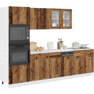 vidaXL 7-tlg. Küchenschrank-Set Lyon Altholz-Optik Holzwerkstoff