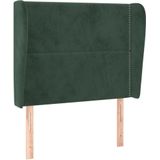 vidaXL Kopfteil mit Ohren Dunkelgrün 93x23x118/128 cm Samt