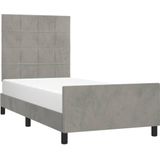 vidaXL Bettgestell ohne Matratze Hellgrau 90x190 cm Samt