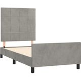 vidaXL Bettgestell ohne Matratze Hellgrau 90x190 cm Samt