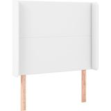 vidaXL LED Kopfteil Weiß 93x16x118/128 cm Kunstleder