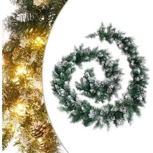 vidaXL Weihnachtsgirlande mit LED-Lichtern Grün 5,2 m PVC