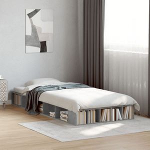 vidaXL Bettgestell Betongrau 90x190 cm Holzwerkstoff