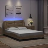 vidaXL Bettgestell mit LED ohne Matratze ""Hvar"" Cappuccino-Braun 120x200 cm Kunstleder