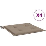 vidaXL Gartenstuhl-Kissen 4 Stk. Taupe 50x50x4 cm Oxford-Gewebe