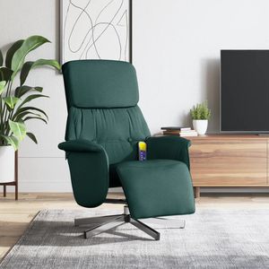 vidaXL Massagesessel mit Fußteil Dunkelgrün Stoff