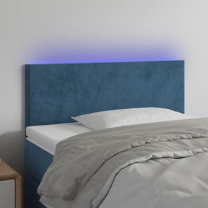 vidaXL LED Kopfteil Dunkelblau 100x5x78/88 cm Samt