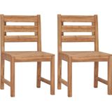 vidaXL Gartenstühle 2 Stk. Massivholz Teak
