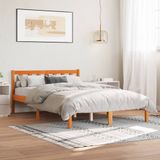 vidaXL Massivholzbett ohne Matratze Wachsbraun 120x200 cm Kiefernholz
