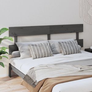 vidaXL Kopfteil Grau 184x3x81 cm Massivholz Kiefer