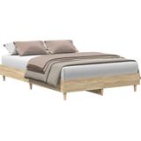 vidaXL Bettgestell ohne Matratze Sonoma-Eiche 135x190 cm Holzwerkstoff