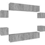 vidaXL 8-tlg. TV-Schrank-Set Grau Sonoma Holzwerkstoff