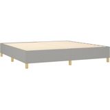 vidaXL Boxspringbett mit Matratze Hellgrau 200x200 cm Stoff