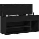 vidaXL Schuhbank Schwarz Eichen-Optik 102x30,5x45 cm Holzwerkstoff