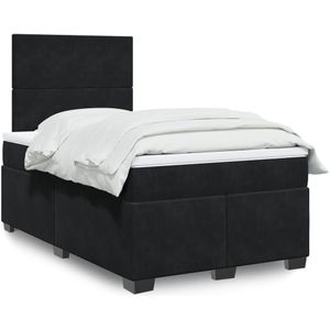 vidaXL Boxspringbett mit Matratze Schwarz 120x190 cm Samt