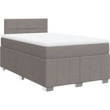 vidaXL Boxspringbett mit Matratze Taupe 120x200 cm Stoff