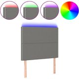 vidaXL LED Kopfteil Dunkelgrau 100x5x118/128 cm Stoff