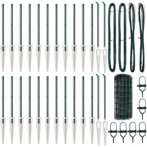 vidaXL Eurozaun mit 13 Spike-Posts 0.4x50 m verzinkter Stahl grün