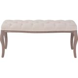 vidaXL Bank Leinen Massivholz 110 x 38 x 48 cm Cremeweiß